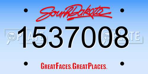 1537008 South Dakota License Plate