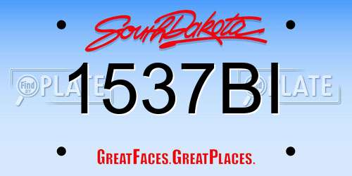 1537BI South Dakota License Plate