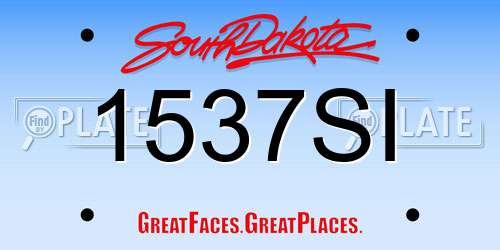 1537SI South Dakota License Plate