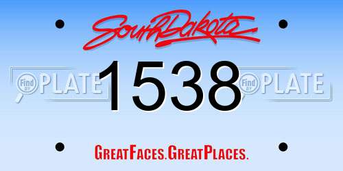 1538 South Dakota License Plate