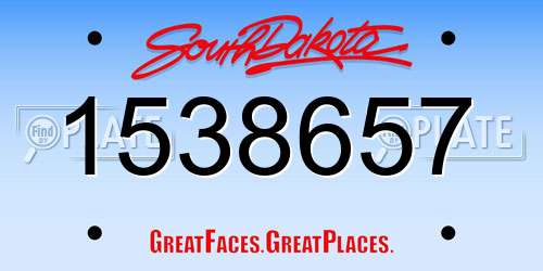 1538657 South Dakota License Plate