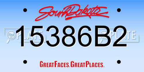 15386B2 South Dakota License Plate