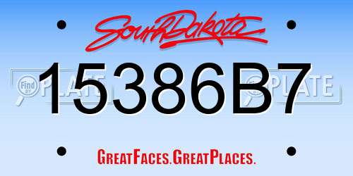 15386B7 South Dakota License Plate