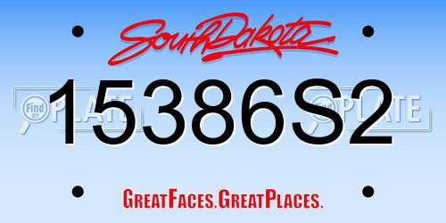 15386S2 South Dakota License Plate