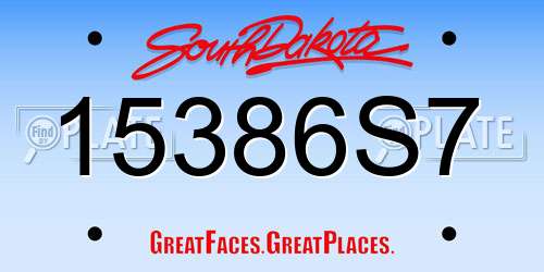 15386S7 South Dakota License Plate