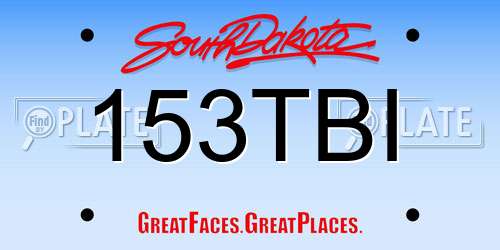 153TBI South Dakota License Plate