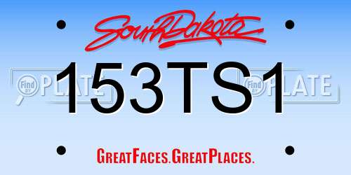 153TS1 South Dakota License Plate
