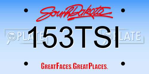 153TSI South Dakota License Plate