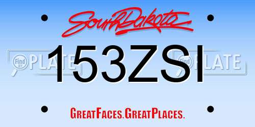 153ZSI South Dakota License Plate