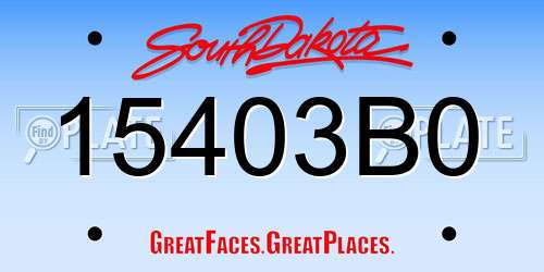 15403B0 South Dakota License Plate