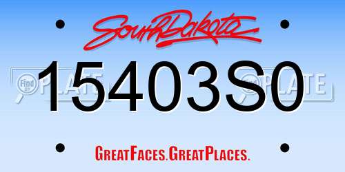 15403S0 South Dakota License Plate