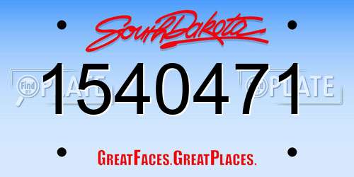 1540471 South Dakota License Plate