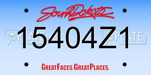 15404Z1 South Dakota License Plate