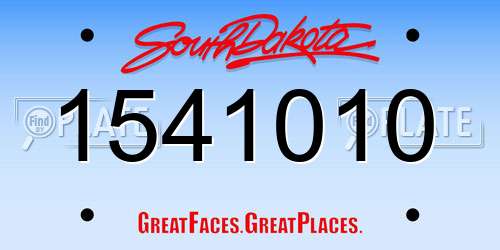 1541010 South Dakota License Plate