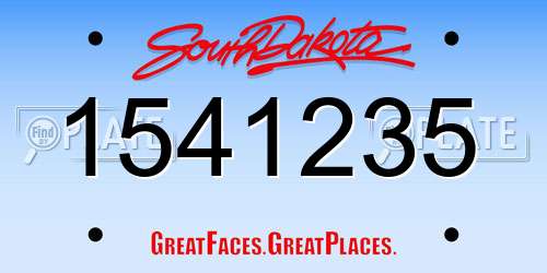 1541235 South Dakota License Plate