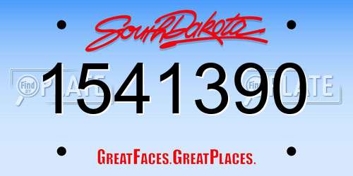 1541390 South Dakota License Plate