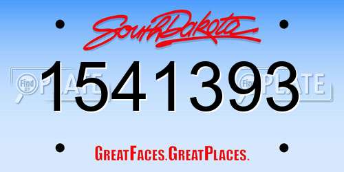 1541393 South Dakota License Plate