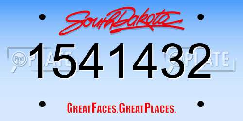 1541432 South Dakota License Plate