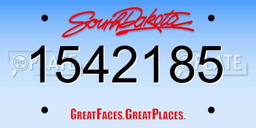 1542185 South Dakota License Plate
