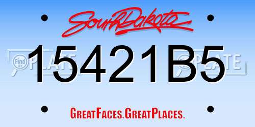 15421B5 South Dakota License Plate