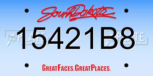 15421B8 South Dakota License Plate