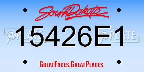 15426E1 South Dakota License Plate