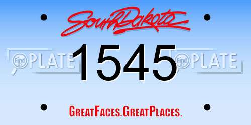 1545 South Dakota License Plate