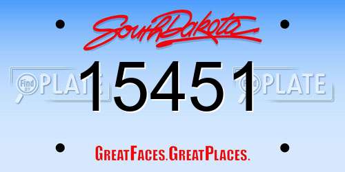 15451 South Dakota License Plate