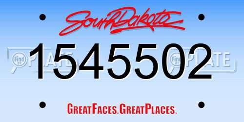 1545502 South Dakota License Plate