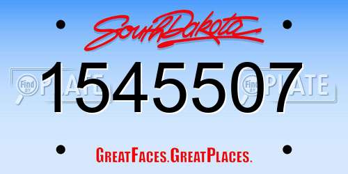 1545507 South Dakota License Plate