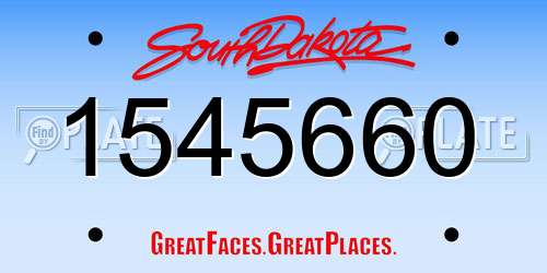 1545660 South Dakota License Plate