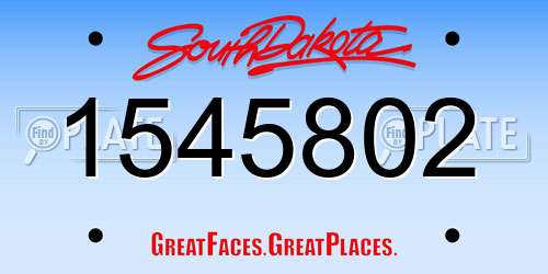 1545802 South Dakota License Plate