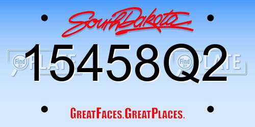15458Q2 South Dakota License Plate