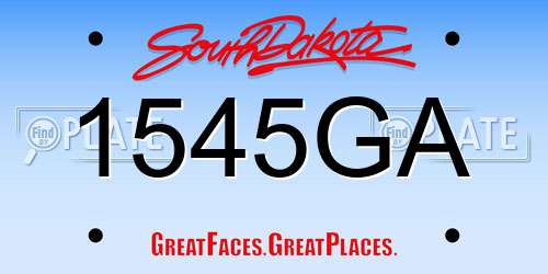 1545GA South Dakota License Plate