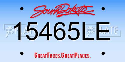 15465LE South Dakota License Plate