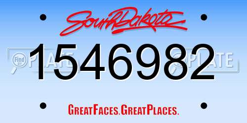 1546982 South Dakota License Plate