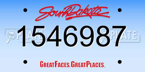 1546987 South Dakota License Plate