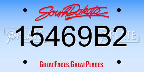 15469B2 South Dakota License Plate