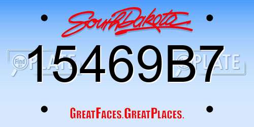 15469B7 South Dakota License Plate