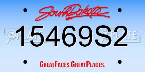 15469S2 South Dakota License Plate