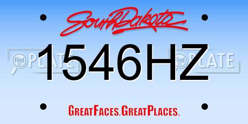 1546HZ South Dakota License Plate
