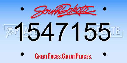 1547155 South Dakota License Plate