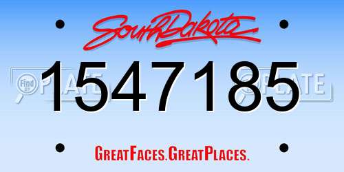 1547185 South Dakota License Plate
