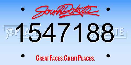 1547188 South Dakota License Plate