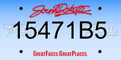15471B5 South Dakota License Plate