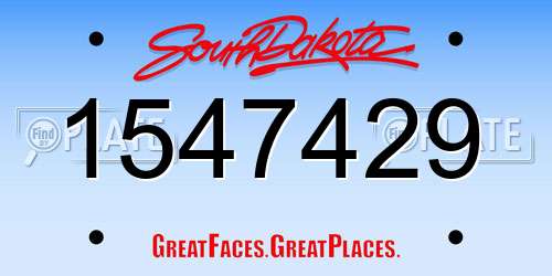 1547429 South Dakota License Plate