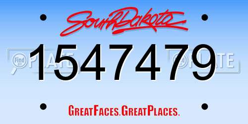 1547479 South Dakota License Plate