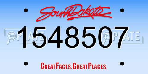 1548507 South Dakota License Plate