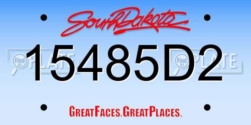 15485D2 South Dakota License Plate