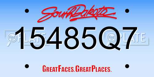 15485Q7 South Dakota License Plate